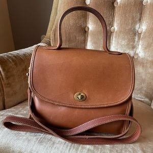 Vintage Coach British Tan 9977 Manor Bag